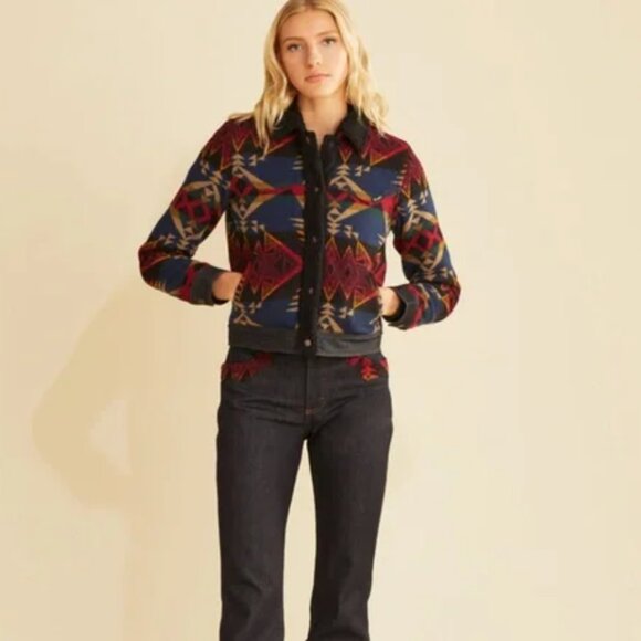 Pendleton X Wrangler Wool and Denim Jacket Size Medium - Picture 2 of 16